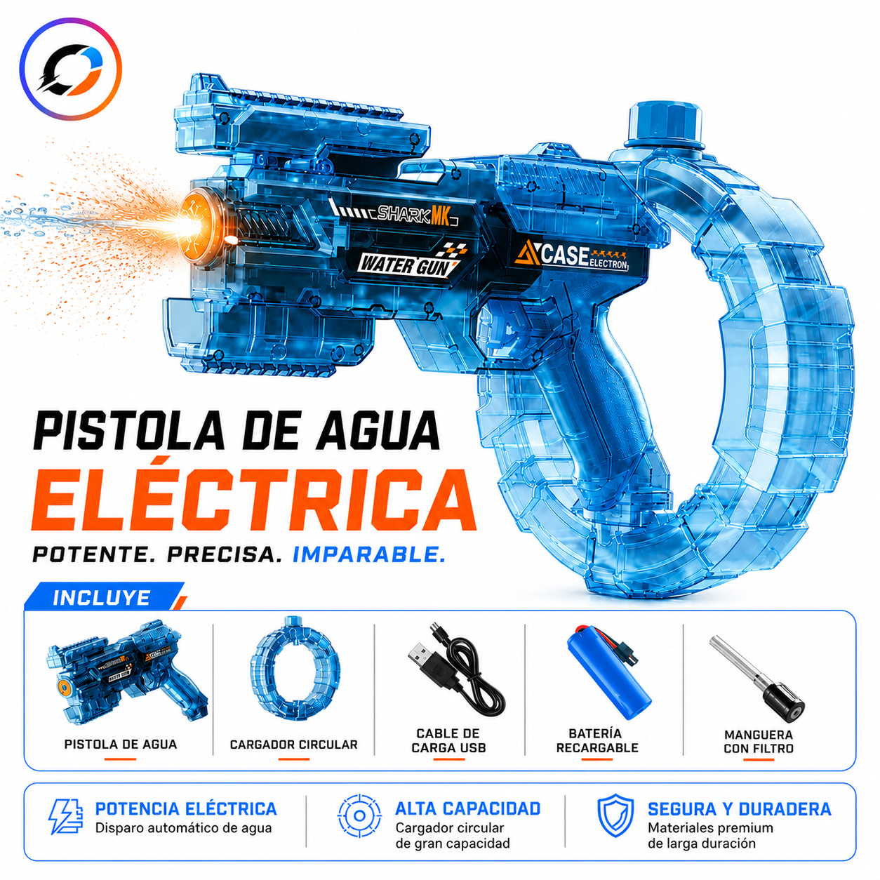 Pistola acuática electrica